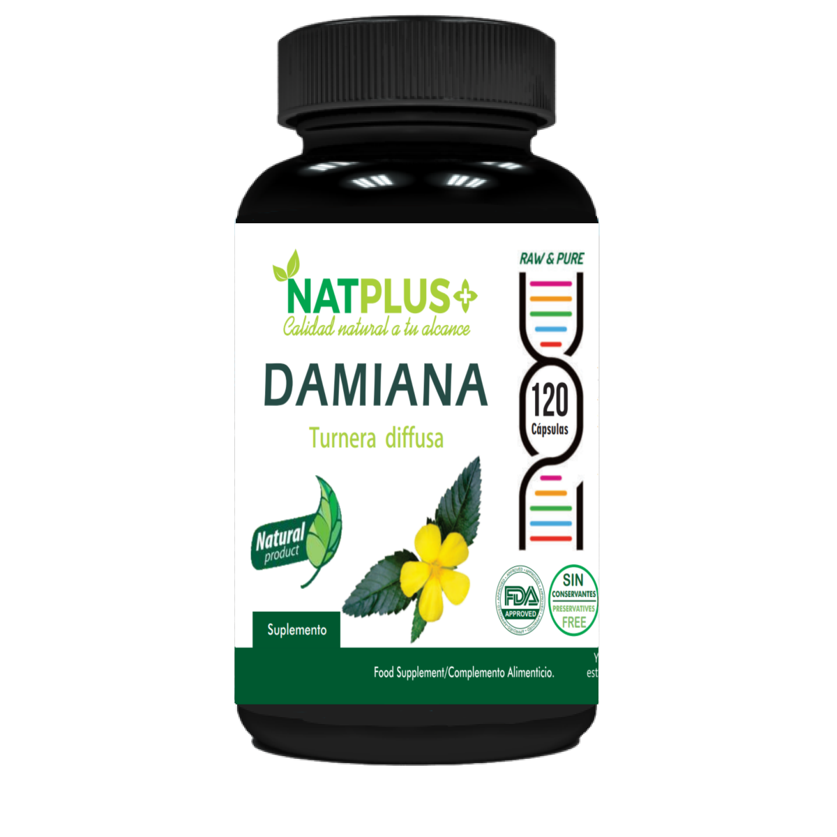 Damiana 120 Cápsulas de 400mg