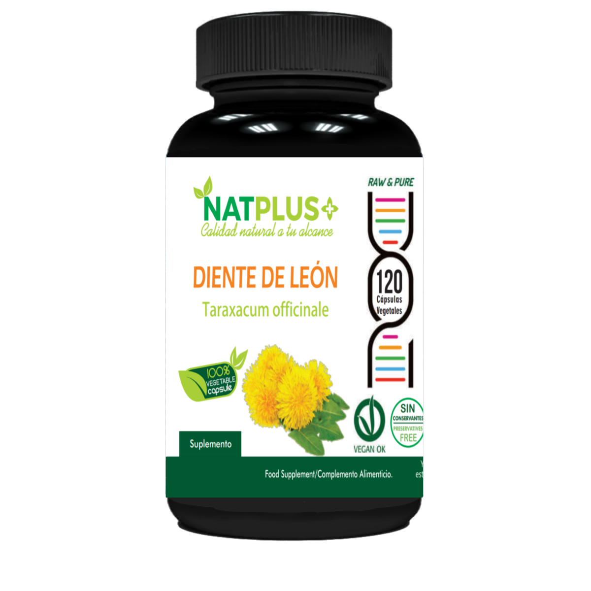 Diente de leon 120 cápsulas vegetales 450mg