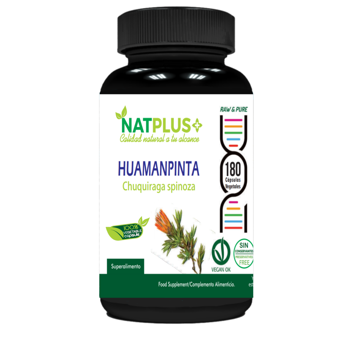 Huamanpinta 180 cápsulas vegetales 450mg