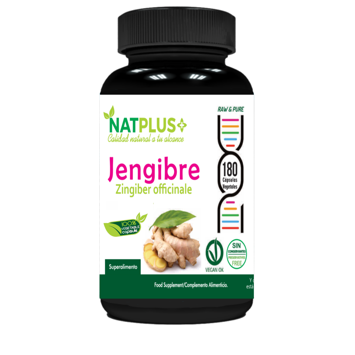 Jengibre 180 cápsulas vegetales 500mg