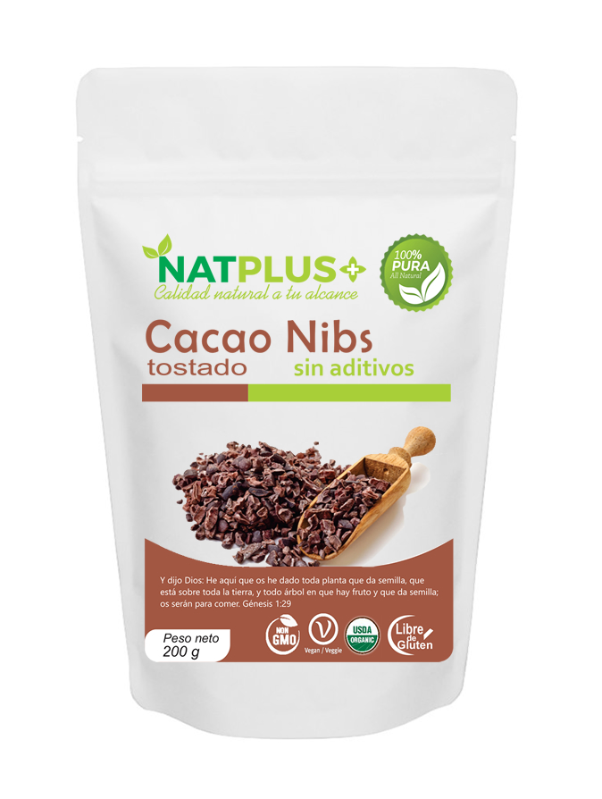 Cacao Nibs (grano partido y tostado) x 200gr.