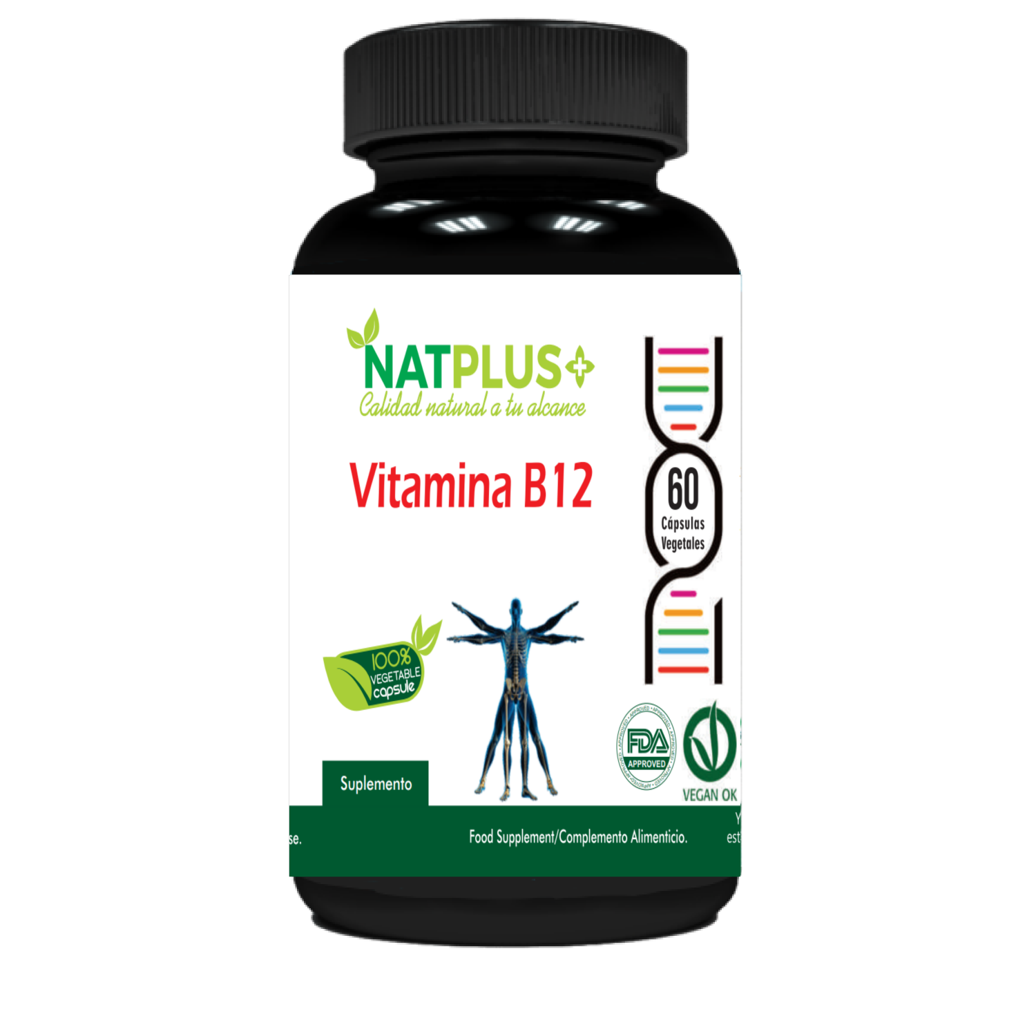 Vitamina B12  Metilcobalamina 60 Capsulas Vegetales