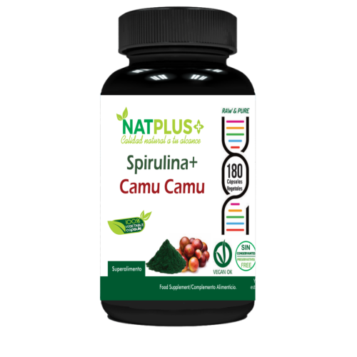 Spirulina + Camu Camu  180 capsulas vegetales 500mg
