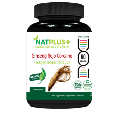 Ginseng Rojo Coreano (extracto 20:1) 60 Cápsulas de 250mg