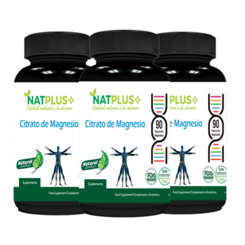 Citrato De Magnesio 90 Capsulas X 3 Frascos
