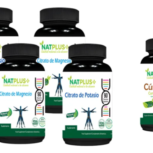 pack 2 Citrato De Magnesio 180 Cap + 2 Citrato De Potasio 180 Cap + cortesia curcuma 180 caps