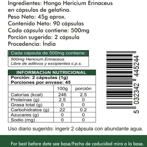 Cola De Pavo 90 Cápsulas de 500mg