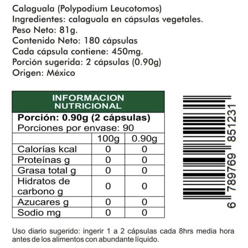 Calaguala 180 cápsulas 450mg