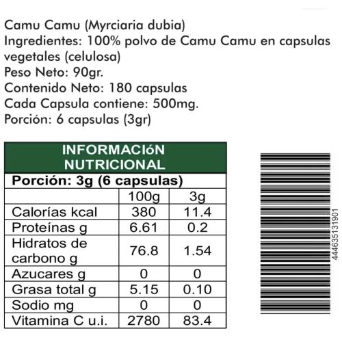 Camu Camu 180 cápsulas 500mg