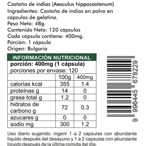 Castaño de Indias 120 Cápsulas 400mg