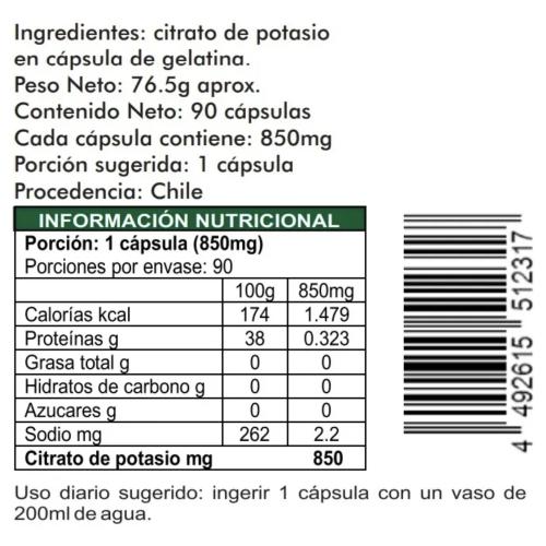 pack 2 Citrato De Magnesio 180 Cap + 2 Citrato De Potasio 180 Cap + cortesia curcuma 180 caps